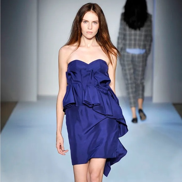 Karen Walker - Navy Silk Taffeta minidress - Picture 1 of 7